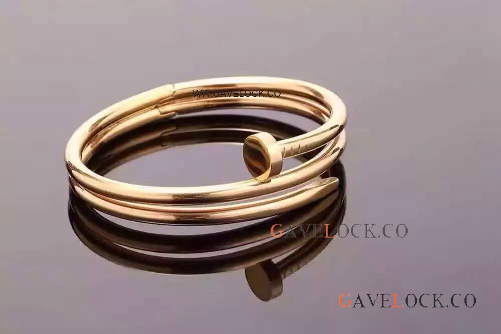 Replica Cartier Nail Bracelet Yellow Gold Double Bangle